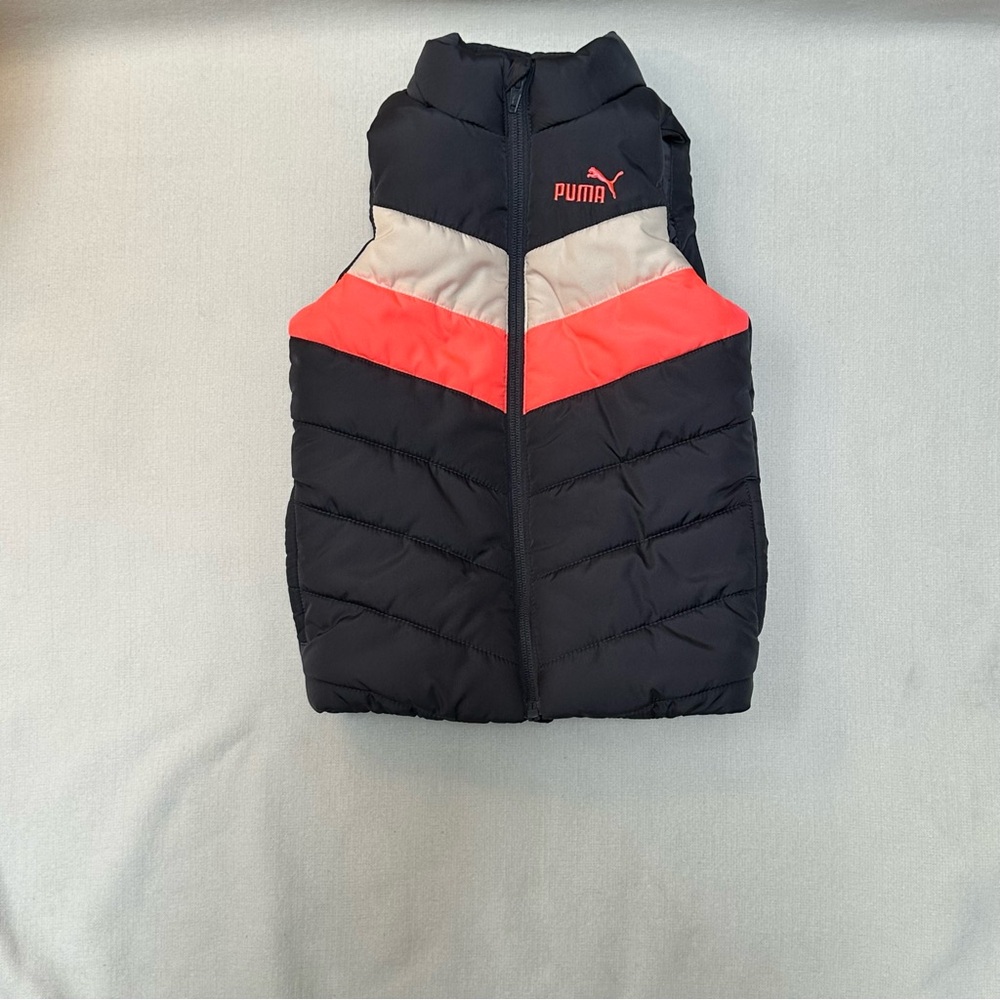 Puma Black and Red Chevron Puffer Vest